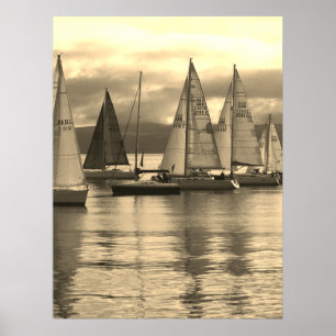 Affiche Yachts dans la baie de Rothesay, en Écosse.
