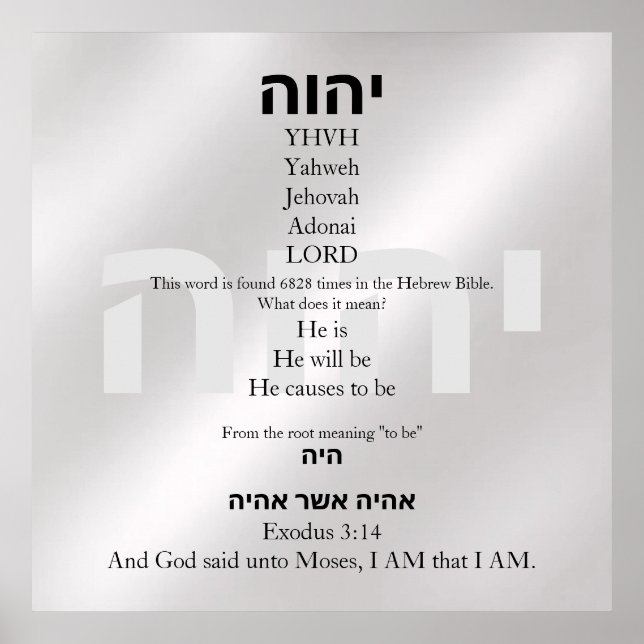 Affiche Yahweh (Devant)