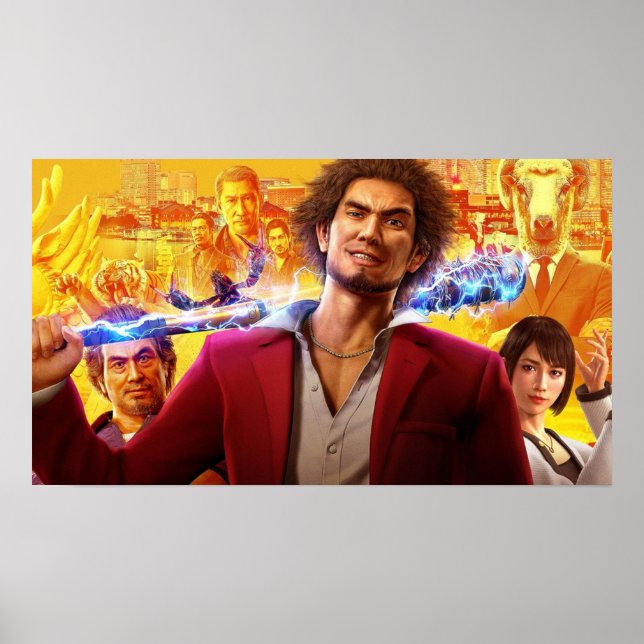 Affiche Yakuza Comme Un Dragon Jeu D'Art (Devant)
