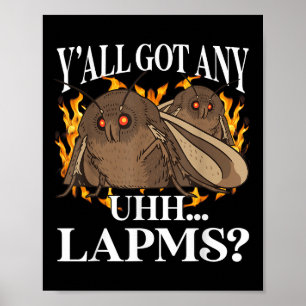 Affiche Yall A Des Lampes_ Mème Moth Drôle Bizarre Maudit