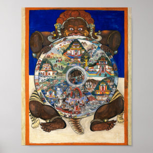 Affiche Yama, Le Seigneur De La Mort, Qui Tenait La Roue D