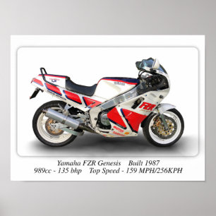 Affiche Yamaha FZR Genesis Motorcycle - Format A3