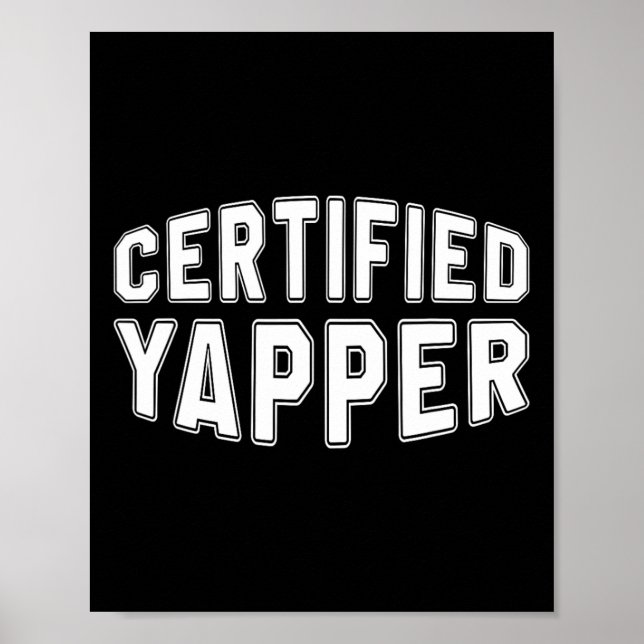Affiche Yapper certifié Funny Professional Yapper (Devant)