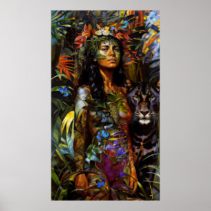 Affiche "Yaraquim" Jaguar Blossom - Femmes En Amazonie