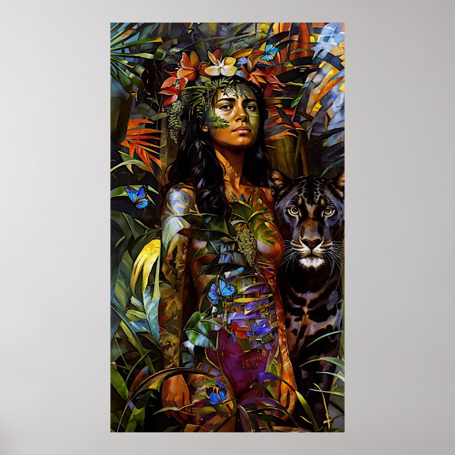 Affiche "Yaraquim" Jaguar Blossom - Femmes En Amazonie (Devant)