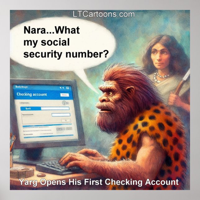 Affiche Yarg’s First Login: Banking Like a Caveman (Devant)