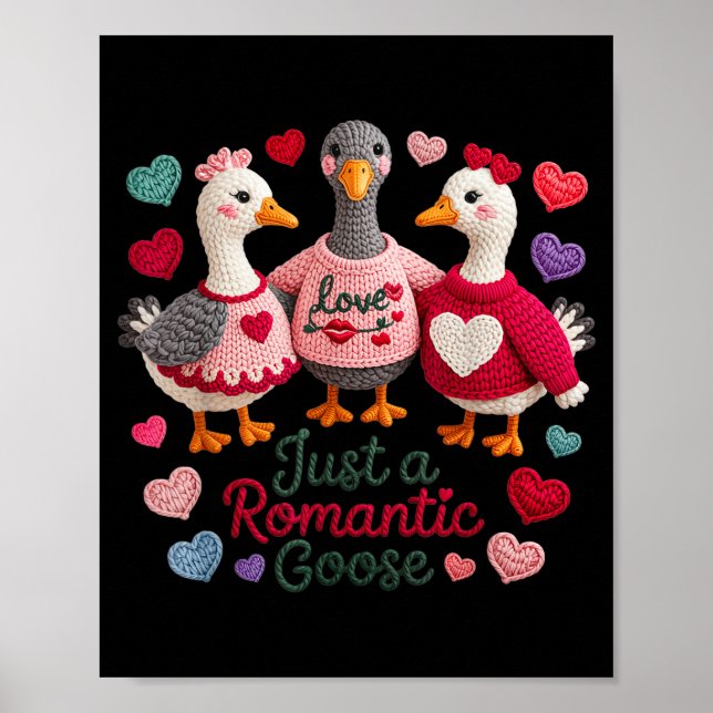 Affiche Yarn Funny Valentine Just A Romantic Goose Hearts  (Devant)