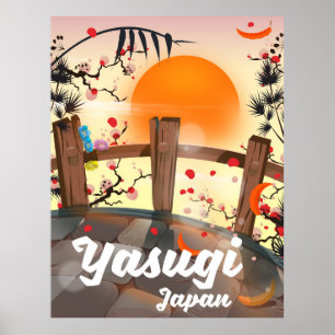 Affiche Yasugi Japon Jardin fleuri