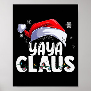 Affiche Yaya Claus Famille de Noël Correspondant Grand-mèr