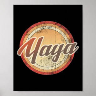 Affiche Yaya Vintage dénudé Retro Anniversaire cadeau