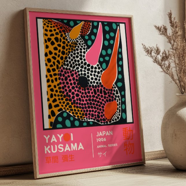 Affiche Yayoi Kusama Abstract Rhino Colorful Exhibition (Créateur téléchargé)