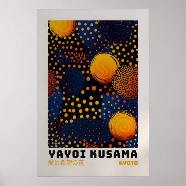 Affiche Yayoi Kusama - Impression Abstraite Yayoi  (Devant)