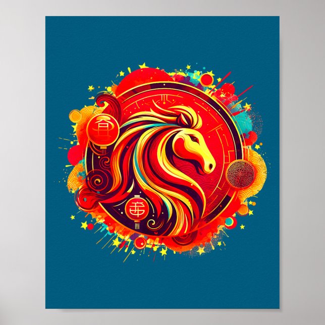 Affiche Year Of Horse 2026 Chinese Zodiac Lunar New Year  (Devant)