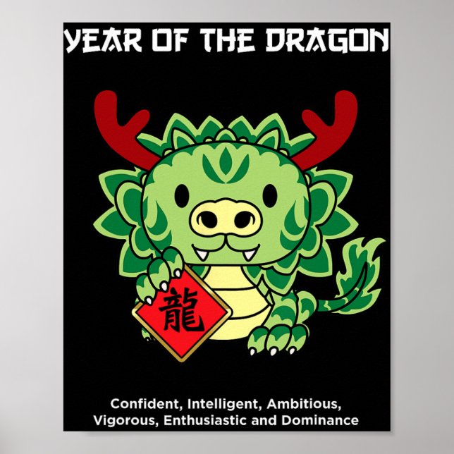 Affiche Year Of The Dragon Chinese Zodiac Lunar New Year  (Devant)