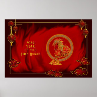 Affiche Year of the Fire Horse , Happy Lunar New Year