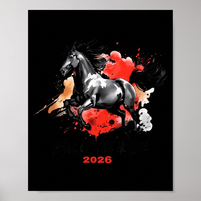 Affiche Year Of The Horse 2026 Chinese New Year  (Devant)