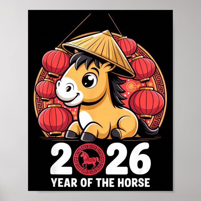 Affiche Year Of The Horse 2026 Lunar New Year Chinese  (Devant)