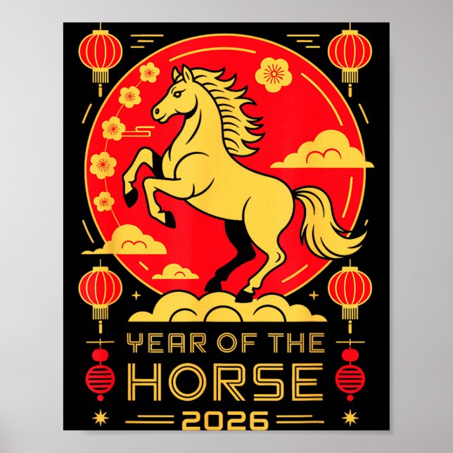 Affiche Year Of The Horse – Chinese Zodiac New Year 2026  (Devant)