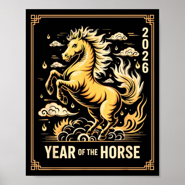 Affiche Year Of The Horse – Chinese Zodiac New Year 2026  (Devant)