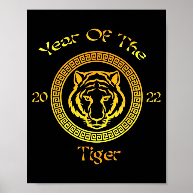 Affiche Year Of The Tiger 2022 Circular Asian Chinese New  (Devant)