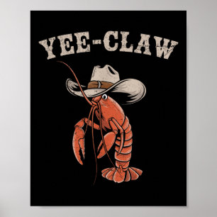 Affiche Yee Crawfish Cowboy Mème Cajun Seafood Festiv