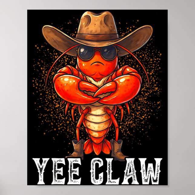 Affiche Yee griffe drôle cow-boy ébullition d'écrevisses f (Devant)