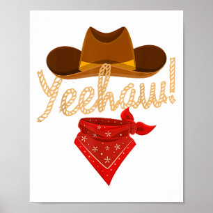 Affiche Yeehaw Western Country Howdy Southern Cowboy Yee H