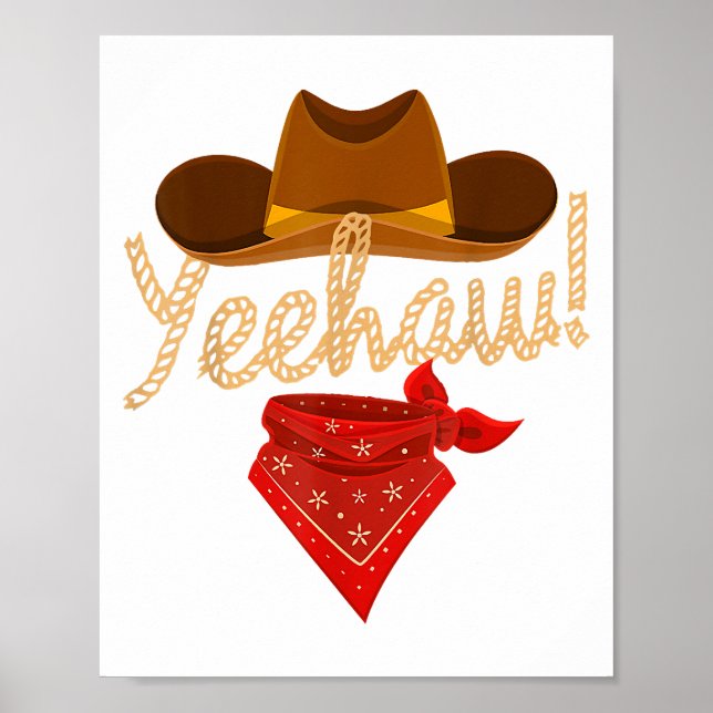 Affiche Yeehaw Western Country Howdy Southern Cowboy Yee H (Devant)