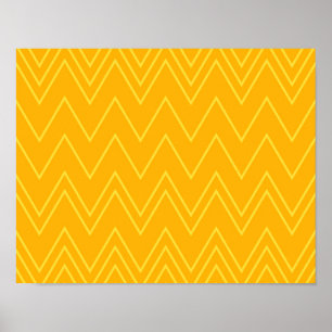 Affiche Yellow, cool, trendy, modern, urban zigzag pattern
