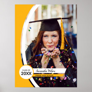 Affiche Yellow Curved Frame Photo Graduation