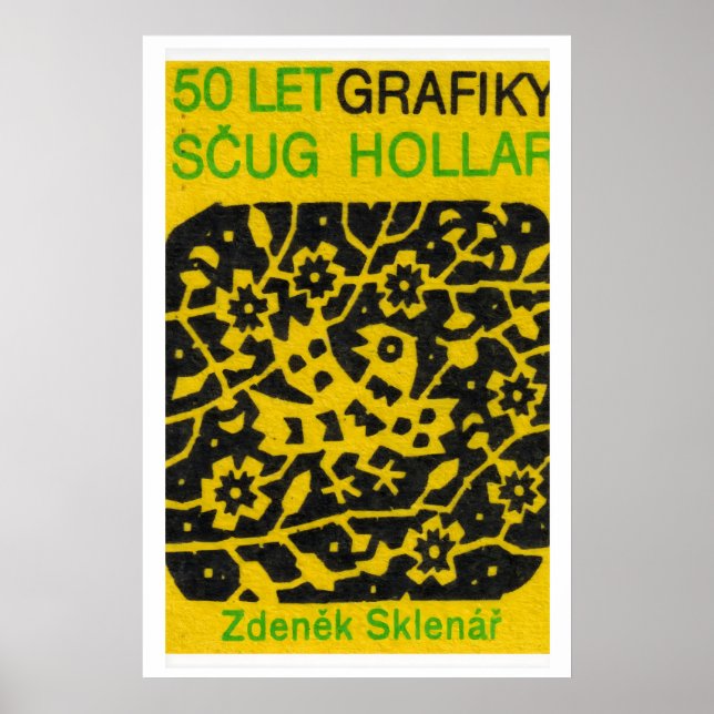 Affiche Yellow Folk Pattern - Matchbox Print - Czech Wall (Devant)