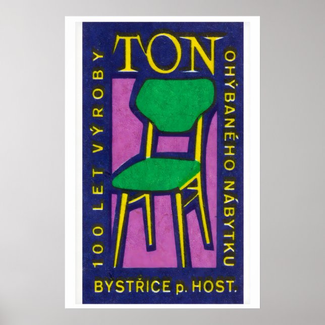 Affiche Yellow Green Chair - Matchbox Print - Czech Wall (Devant)