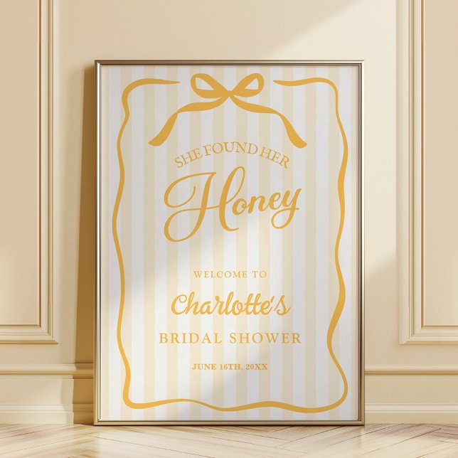 Affiche Yellow Honey Bridal Shower Welcome Sign (Créateur téléchargé)