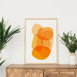Affiche Yellow Sunshine Formes organiques Design d'art Abs<br><div class="desc">Design d'art abstrait moderne avec des formes organiques cool dessinées dans des tons sombres de jaune doré et ensoleillé.</div>