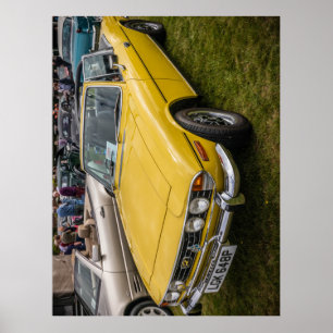 Affiche Yellow Triumph Stag voiture de sport