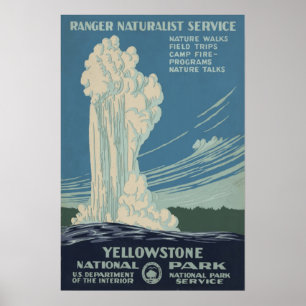 Affiche Yellowstone National Park Old Faithful