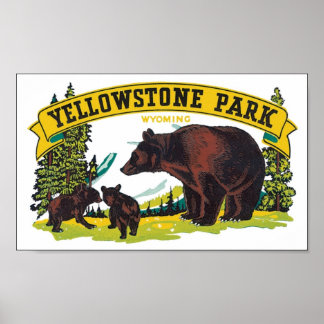Affiche Yellowstone Park, Wyoming
