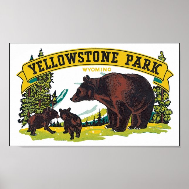 Affiche Yellowstone Park, Wyoming (Devant)
