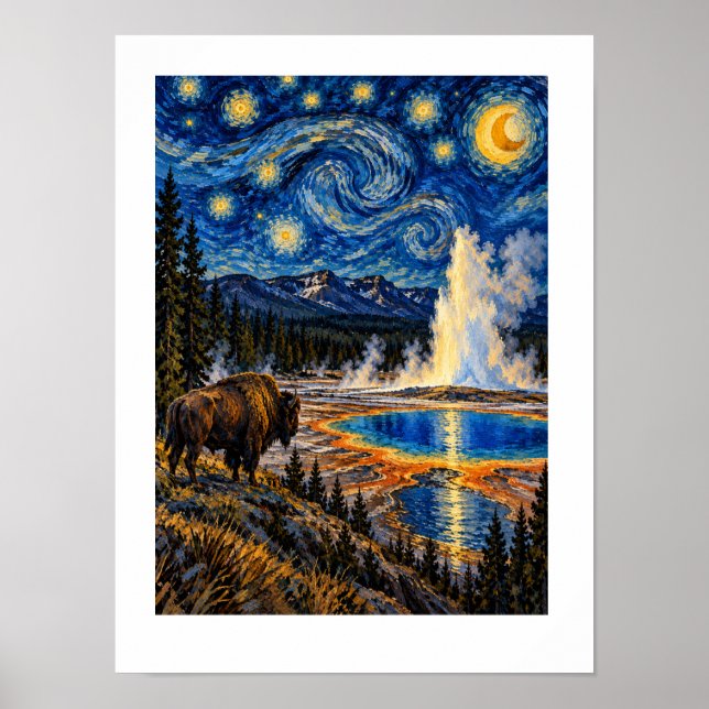 Affiche Yellowstone sous les étoiles  (Devant)