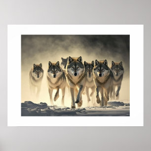 Affiche Yellowstone Wolves