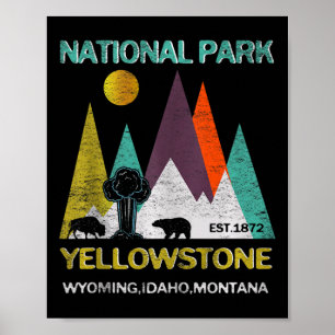 Affiche Yellowstone Wyoming Parc National Usa Camping Rand