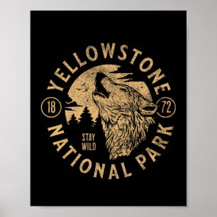 Affiche Yellowstone Wyoming Wolf Nature Randonnée en plein