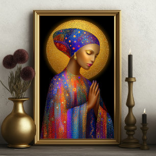 Affiche Yemaya déesse de l'amour protection guérir Portrai