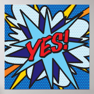 Affiche YES Pop Art Comic Book Modern Fun
