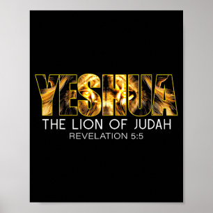 Affiche Yeshua Lion de Juda Jésus Religieux Chrétien Rev