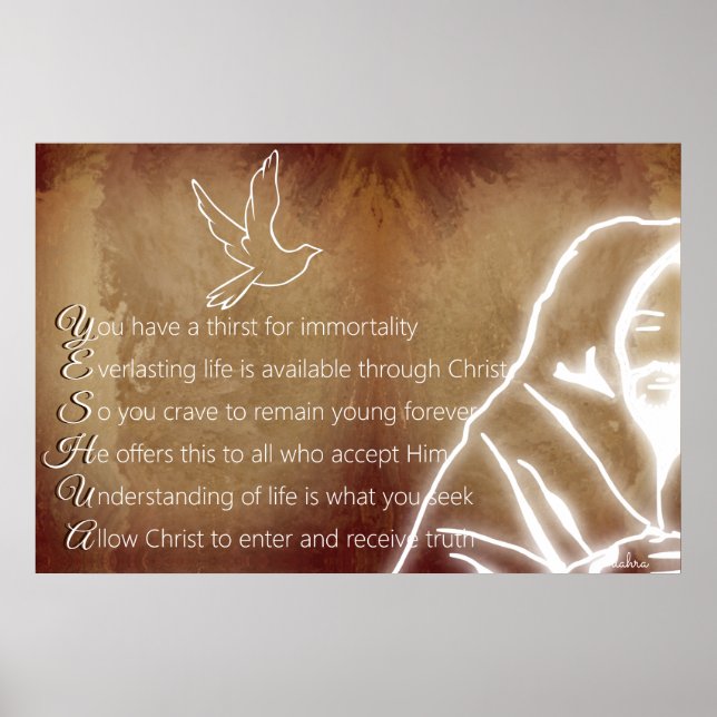 Affiche YESHUA Messiah Jésus Christ Poème chrétien (Devant)