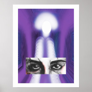 Affiche Yeux art violet