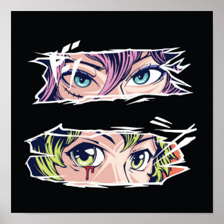 Affiche Yeux d'anime doubles