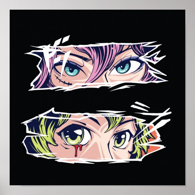 Affiche Yeux d'anime doubles (Devant)