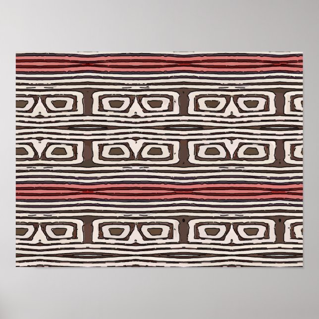 Affiche Yeux de hibou Abstraits, lignes rouges (Devant)